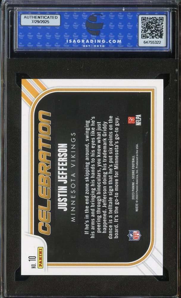 2023 Score Celebration #10 Justin Jefferson ISA 10 Vikings
