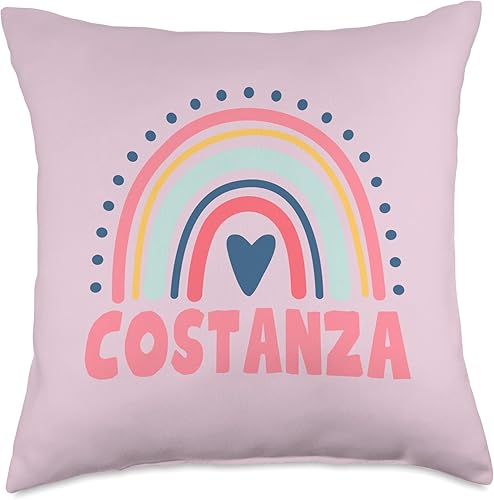 Idea Regalo Personalizzata con Nome Gifts Idea Costanza Name Custom Woman Myth Legend Pink Birthday Party Throw Pillow, 18x18, Multicolor