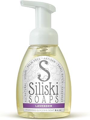 Simple Skincare by Siliski Foaming Glycerin Soap, All Natural, Vegan and Palm Free - Lavender, 8 FL Oz