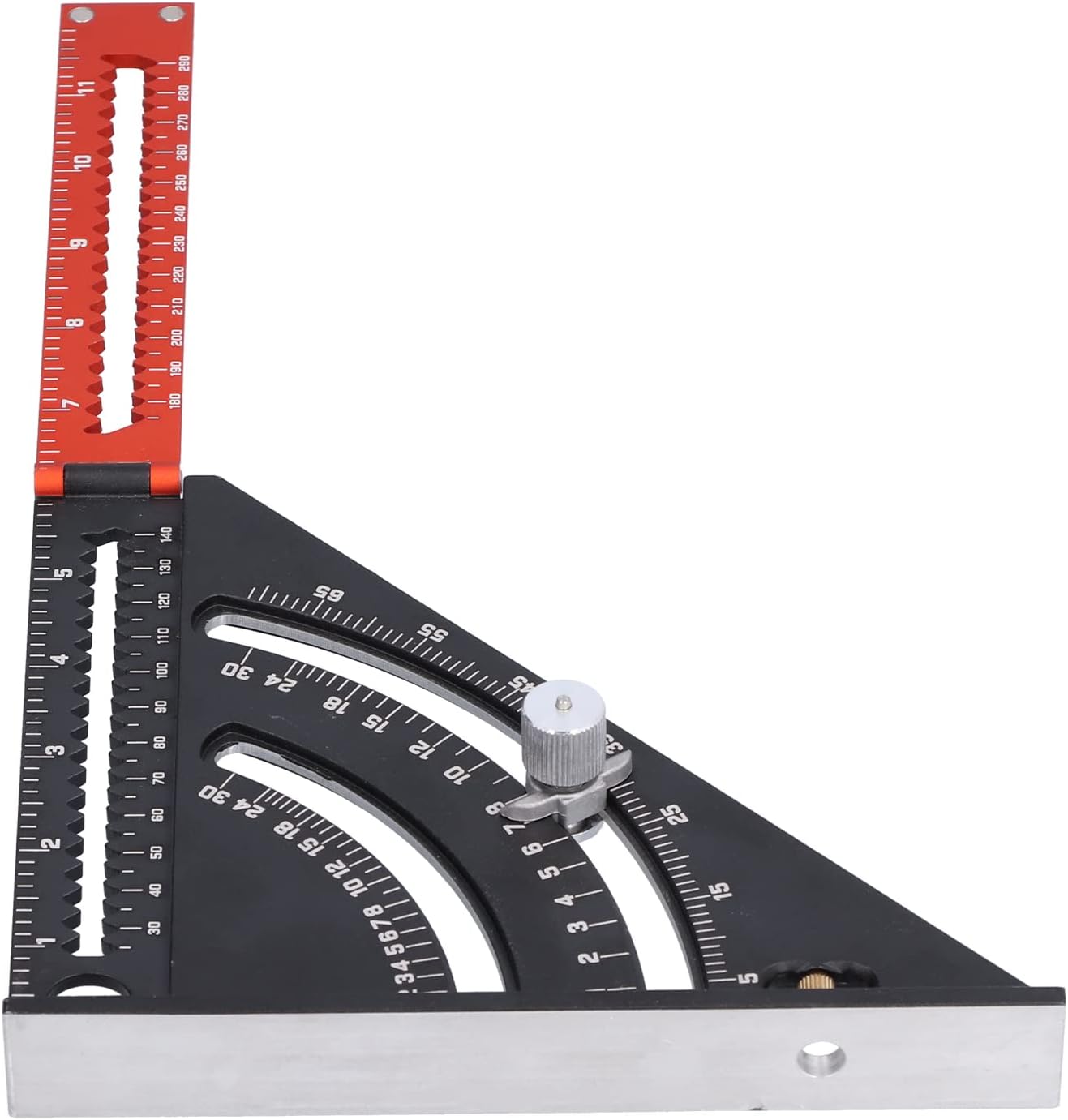 Adjustable Triangle Ruler, Folding Woodworking Right Angle Ruler, Movable Aluminum Protractor Measuring Tool for Carpentry, Drafting, Drawing