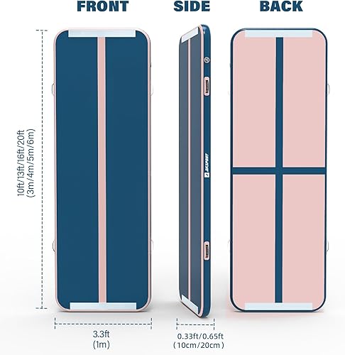 Miniatura 68 de AKSPORT - Colchoneta inflable para gimnasia, con bomba de aire, para el hogar, acrobacias, gimnasio, entrenamiento, animación, parkour, playa, Negro