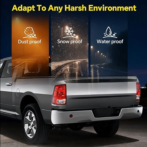 Miniatura 6 de GRAND ORANGE Conjunto de luces traseras compatibles con Dodge Ram 1500 2500 3500 2009-2018 lado izquierdo del conductor, luces traseras traseras