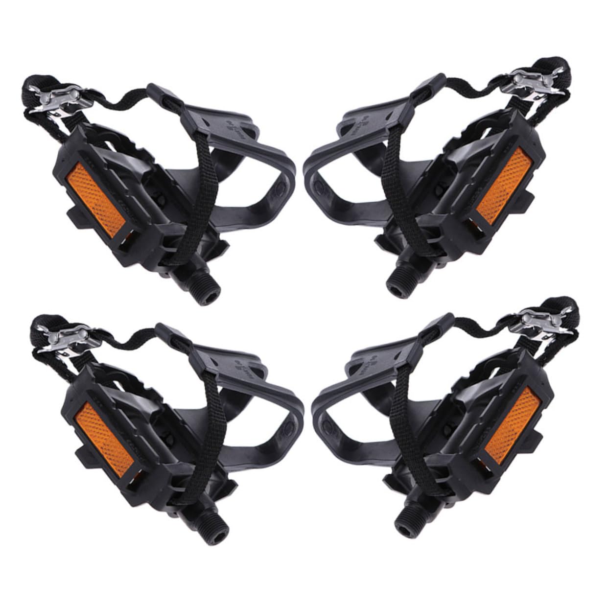 Correas para Pedales de Bicicleta, 2 Pares de Nylon Negro