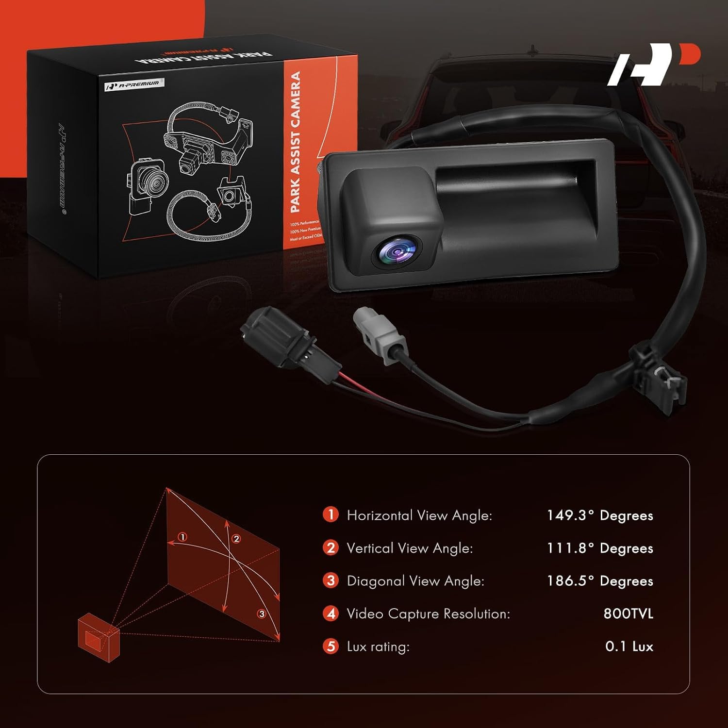 A-Premium Rear View Backup Camera Compatible with Volkswagen & Audi image 2