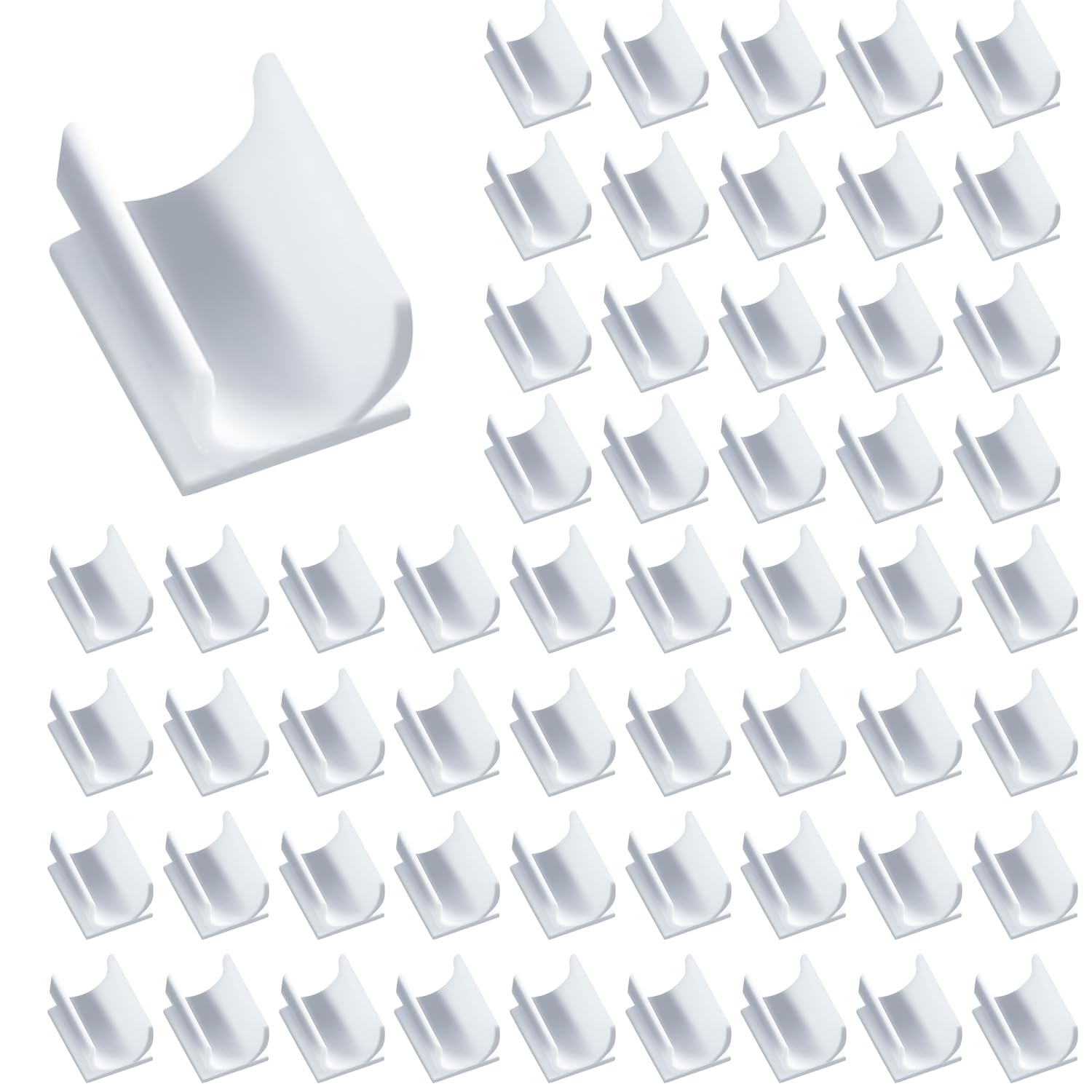 Lezevn 100Pcs Pen Holder Clip Adhesive Pen Holder Clip White Board Desk Pen Holder Clip Teacher Accessories Supplies for Pen Paint Brush