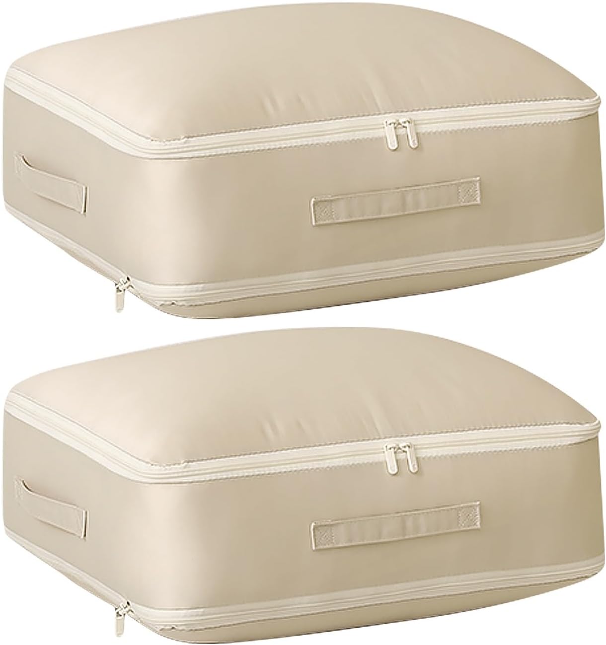 2 Pack Under Bed Clothes Storage, Foldable Underbed Storage, Custom Zippers, Expandable Space, Ideal for Clothes, Quilt, Blanket(Gray,Large)