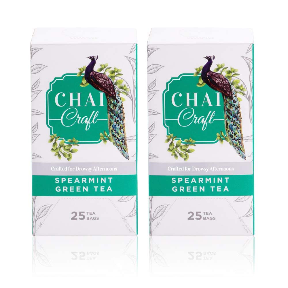 Chai Craft Spearmint Green Tea (50 teabags) I Helps in PCOS, PCOD & women wellness I Green tea blended with Spearmint I Pure Organic Herbal tea for wellness I Pack of 25X2 boxes (B083LWVTLG) Amazon Price History, Amazon Price Tracker