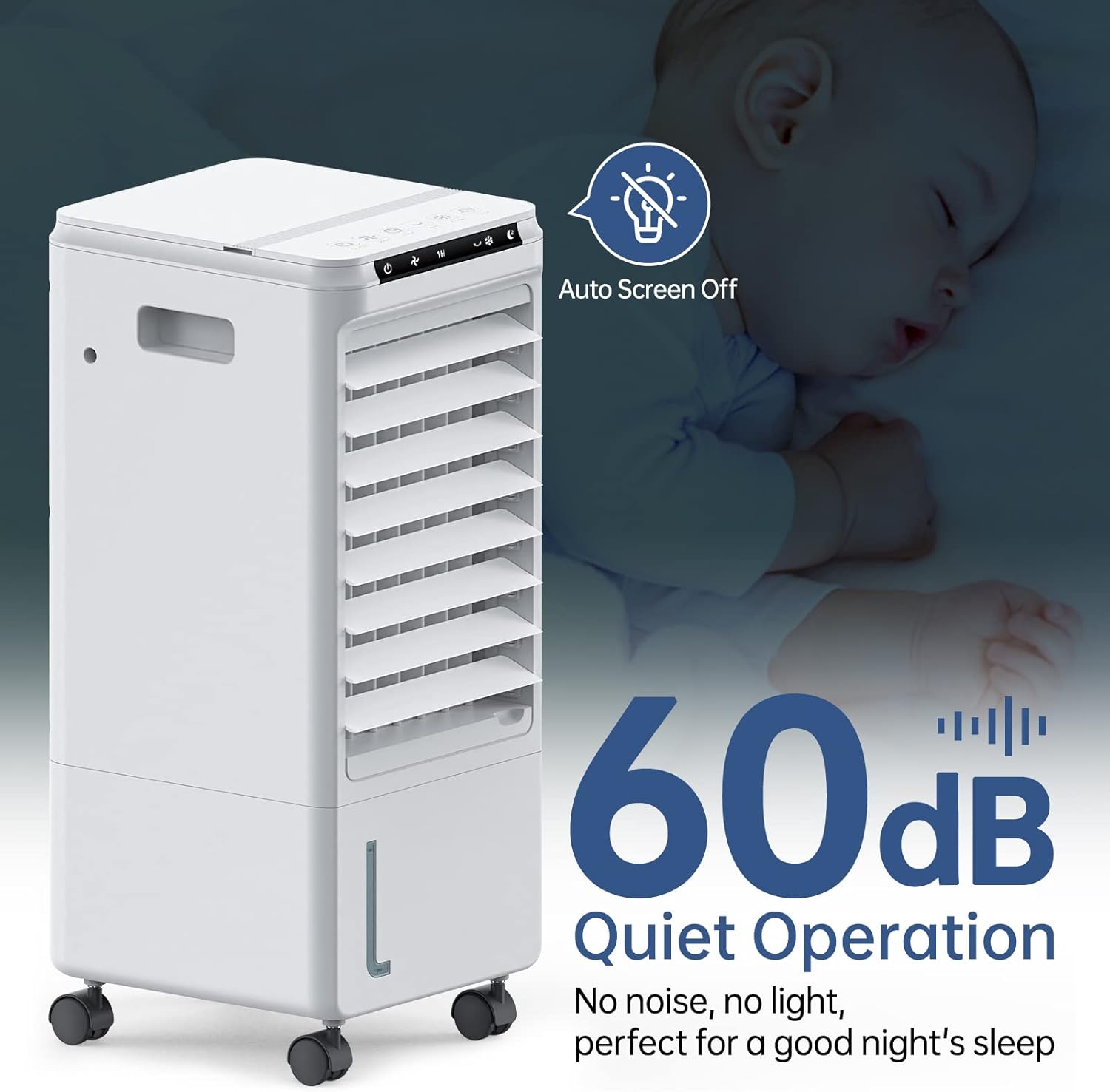 Evaporative Air Cooler - AOLOS 3-IN-1 Portable Air Cooler & Air Conditioner Fan w/Remote, 3 Speeds, 1.85-Gal Water Tank, 7H Timer & 40°Oscillation, Ultra Quiet Evaporative Cooler for Room Home Office