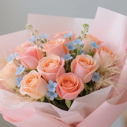 Miniatura 98 de 20 hojas de papel de regalo de flores blancas, papel de regalo de flores blancas, impermeable, con borde blanco, suministros de floristería