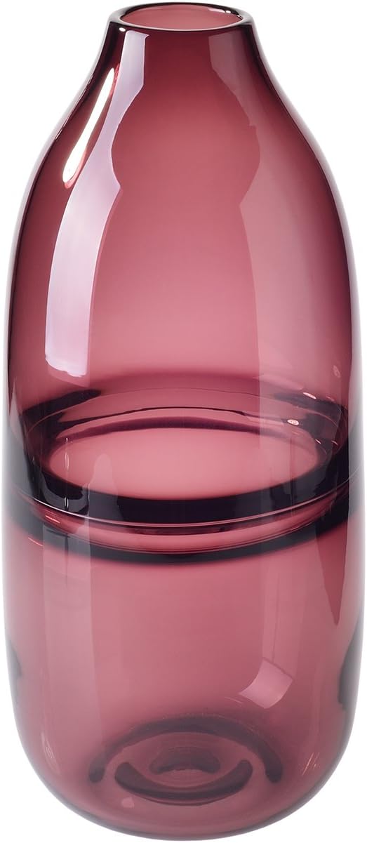 CASAMOTION Vases Hand Blown Art Glass Vase, Unique Ripple Design Centerpiece Vases for Table, Décor Gift Box, Purple, 15 Inch