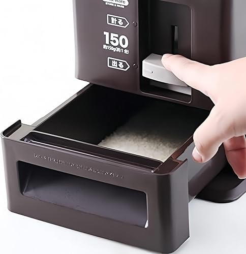 Miniatura 3 de Dispensador de arroz, contenedor de almacenamiento de granos de cereales, organizador de cocina, caja de almacenamiento sellada con cada dispensador