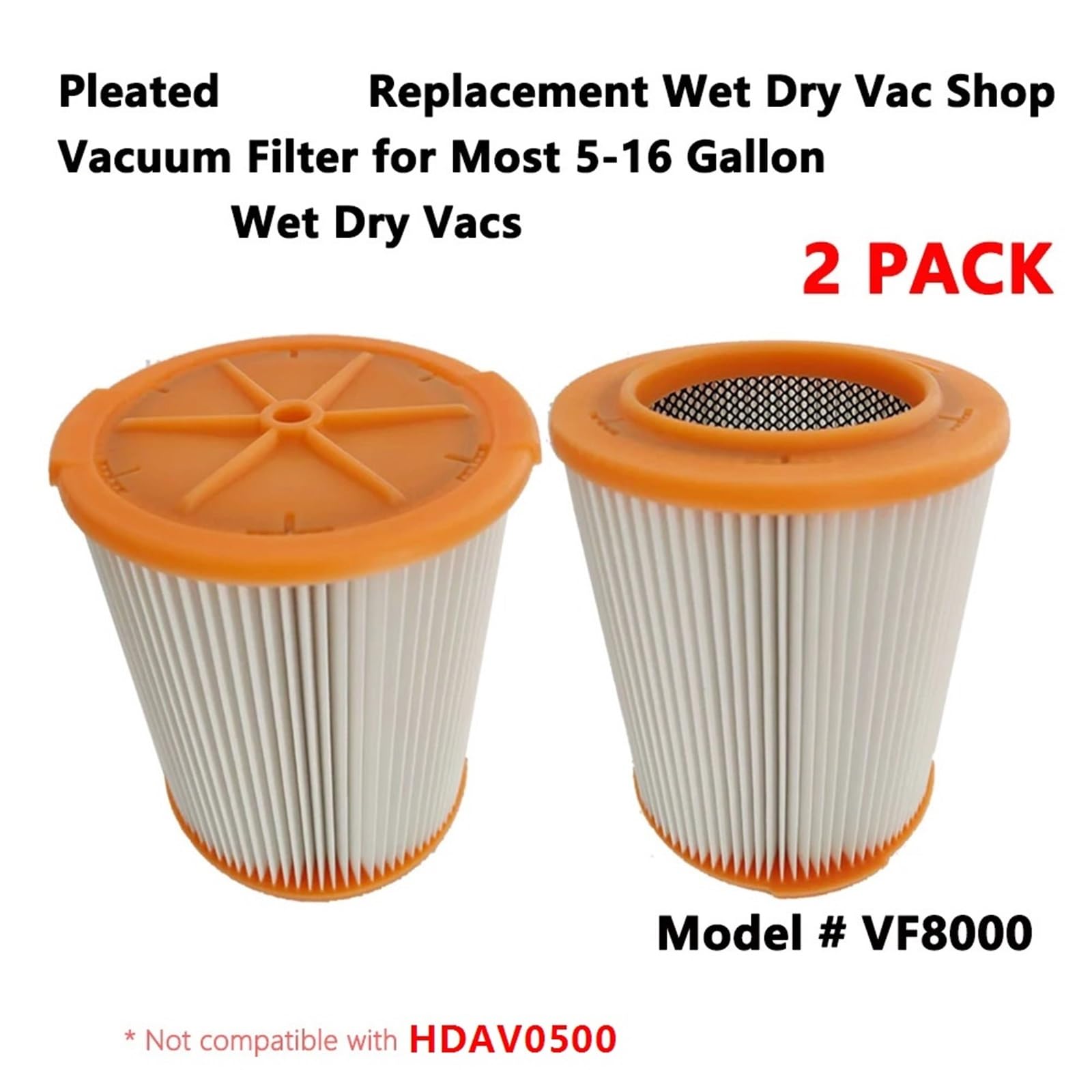 Faltenfilter VF8000 Waschbar, Kompatibel Mit RIDGID, Nass-Trockensauger 5–16 Gallonen, Vakuumteile