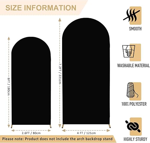 Miniatura 2 de FANPROMS Cubierta de soporte de arco lavanda de 6 x 2.6 pies, cubierta de arco de elastano, cubierta de arco de tela para marco de arco de fiesta,