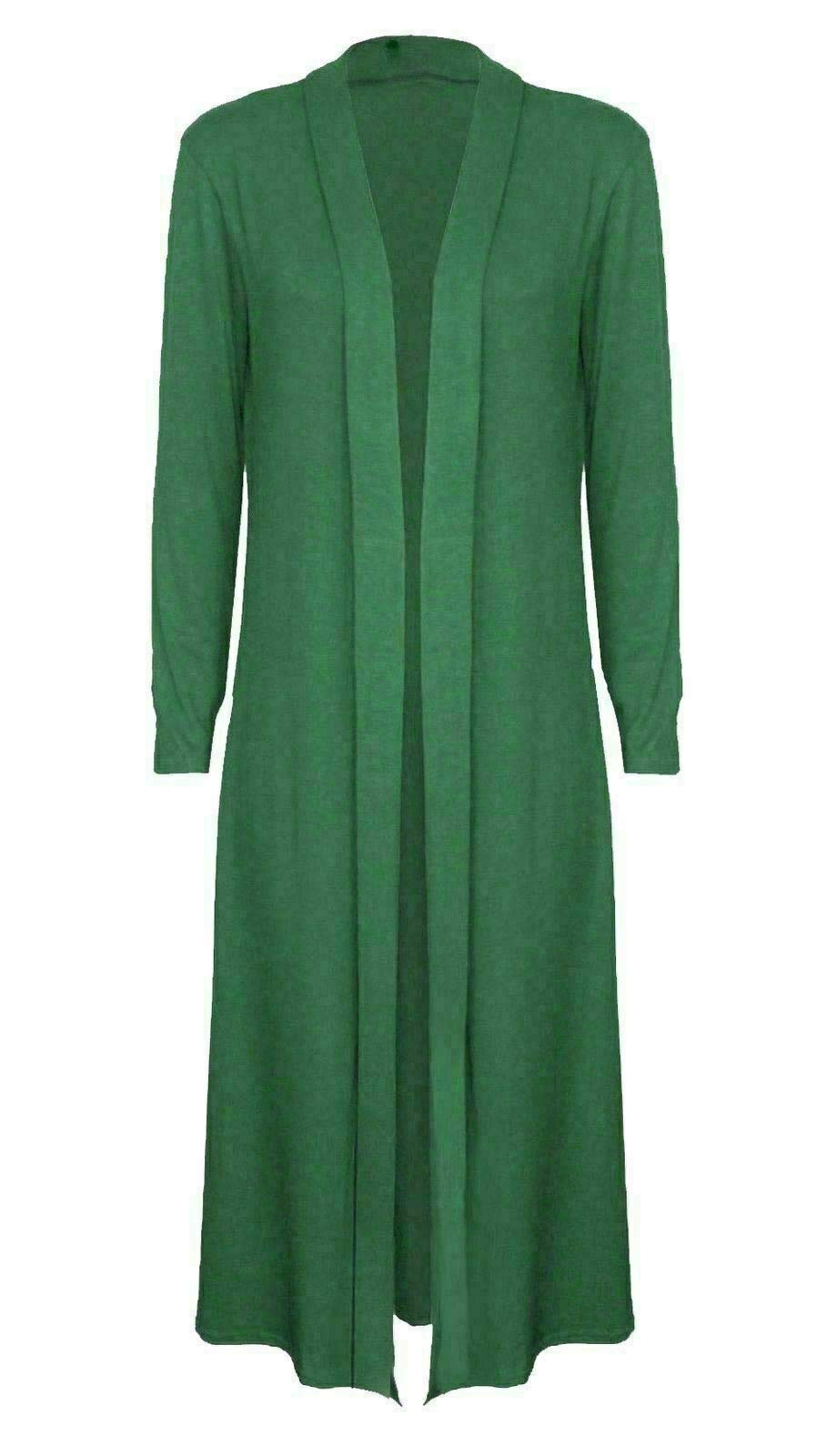 Ladies Maxi Long Length Boyfriend Cardigan Collared Top Long Full Sleeve Floaty