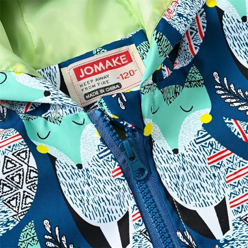 Kids Girls Windbreaker Waterproof Jacket Long Sleeve Full Zip Up Hoodie Boys Dinosaur Print Casual Outwear Coat4