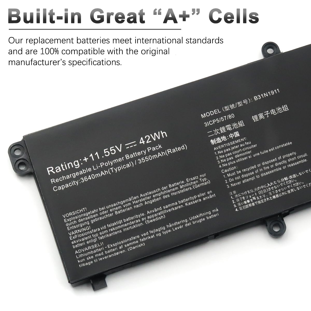 B31N1911 C31N1911 Laptop Batterie pour TM420 TM420I TM420IA TM420U TM420UA S413 S413DA S413JA K413 K413EA D413D M413 M413D TM420 TP420 TP470 TP470EA TP470EZ X413 X413F X413FA