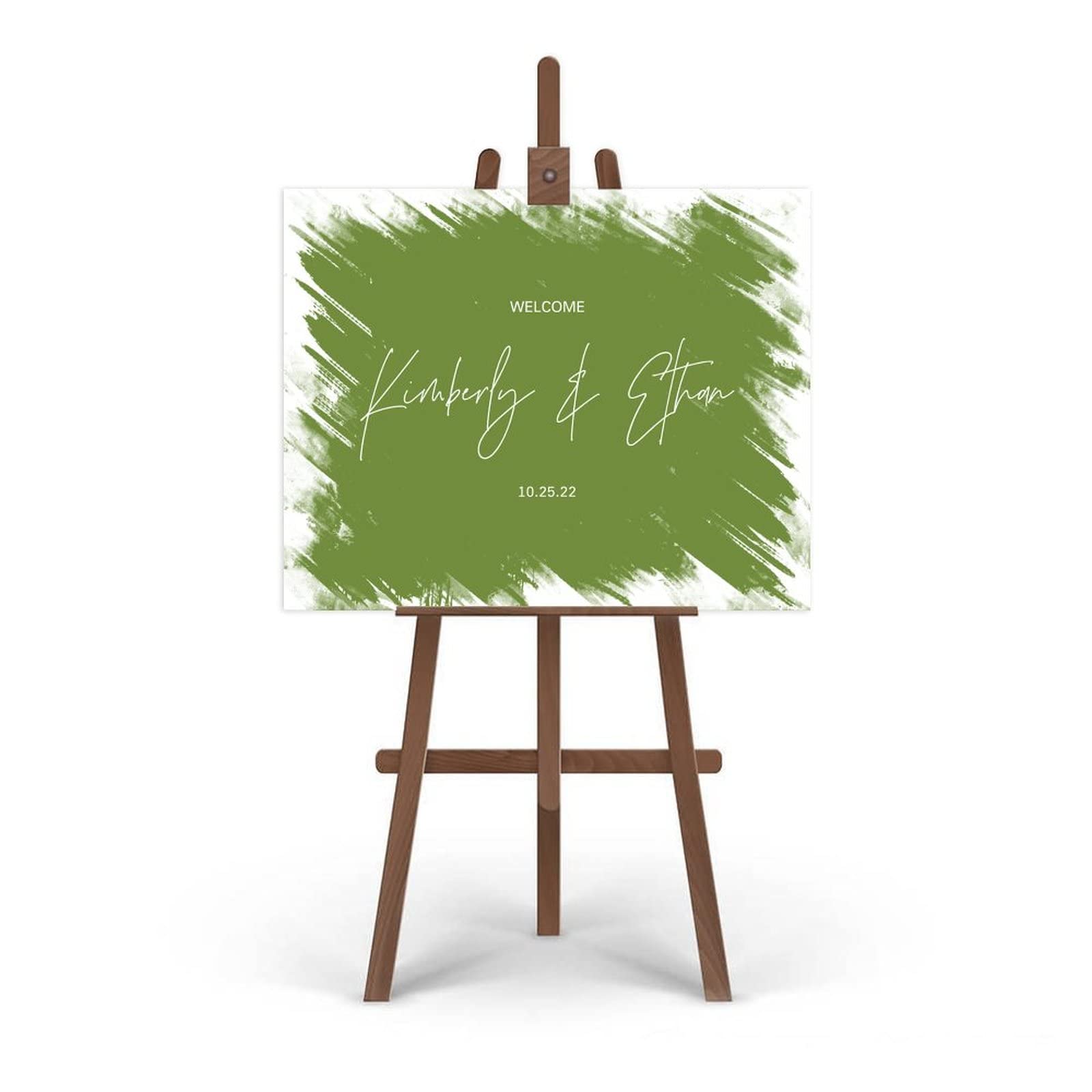 Witamy nowoczesny znak kaligrafii spersonalizowany minimalistyczny znak ślubny dostosowany do Twoich imion i dat próba kolacja tablica powitalna dla gości 45 x 61 cm
