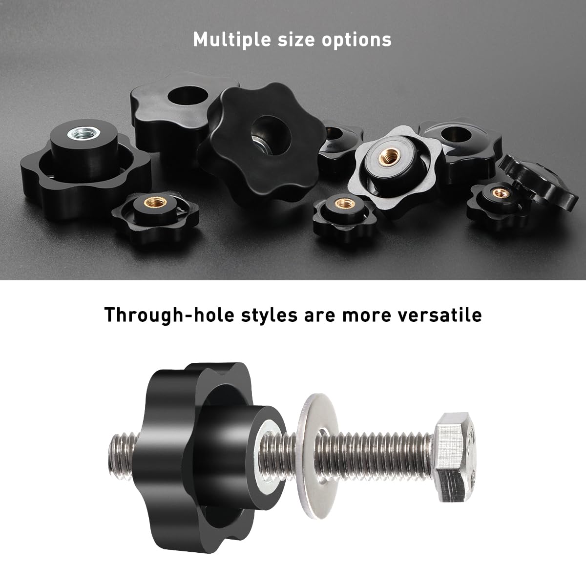 6 Pezzi M10 50mm Manopola di Serraggio con Filettatura Impugnatura Ferro Zincato Zigrinata, Universale Manopole Maniglia Stella Testa Serraggio Dado Dadi Manopola per Macchine Utensili