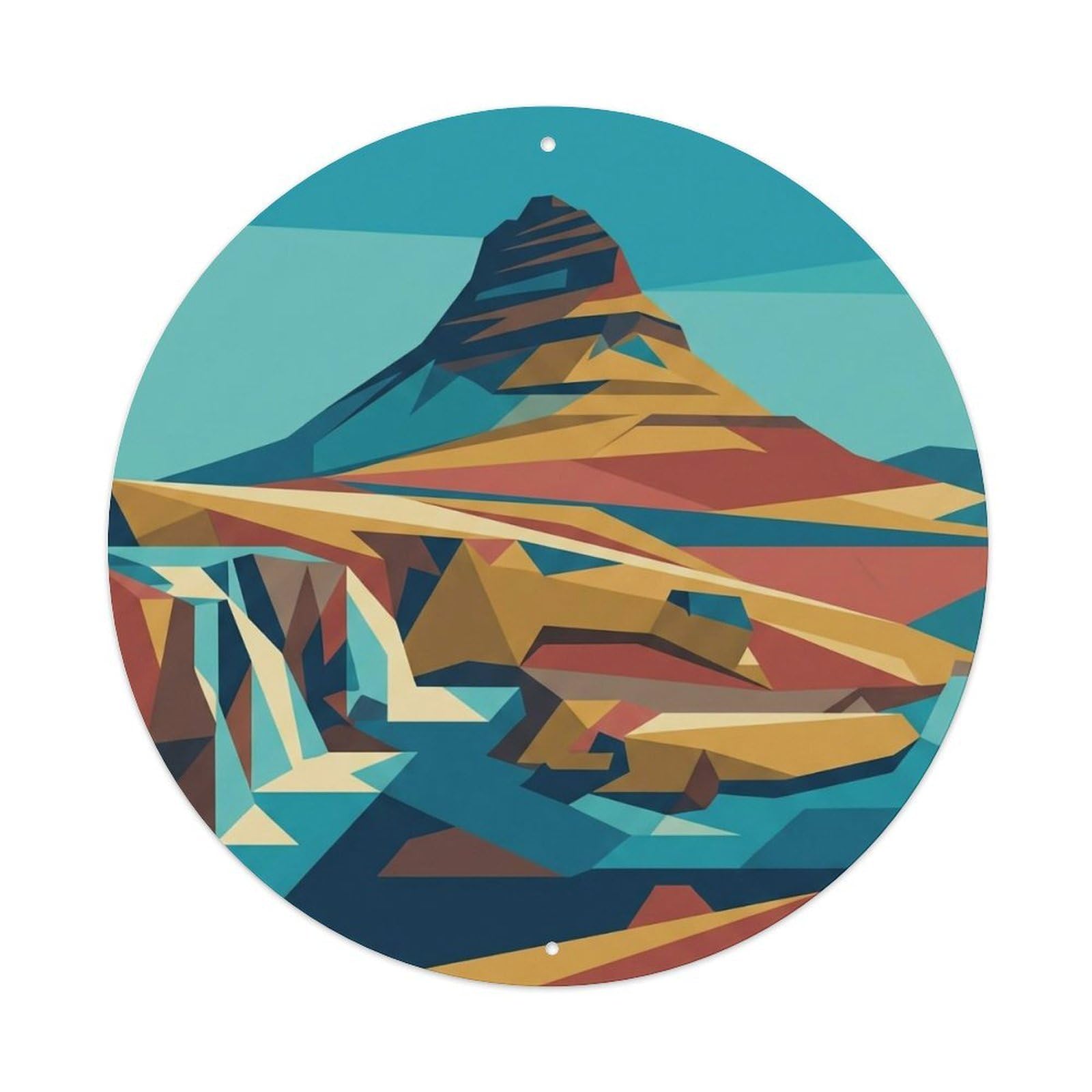 Vintage Travel Kirkjufell Iceland Mountain Metal Tin Sign