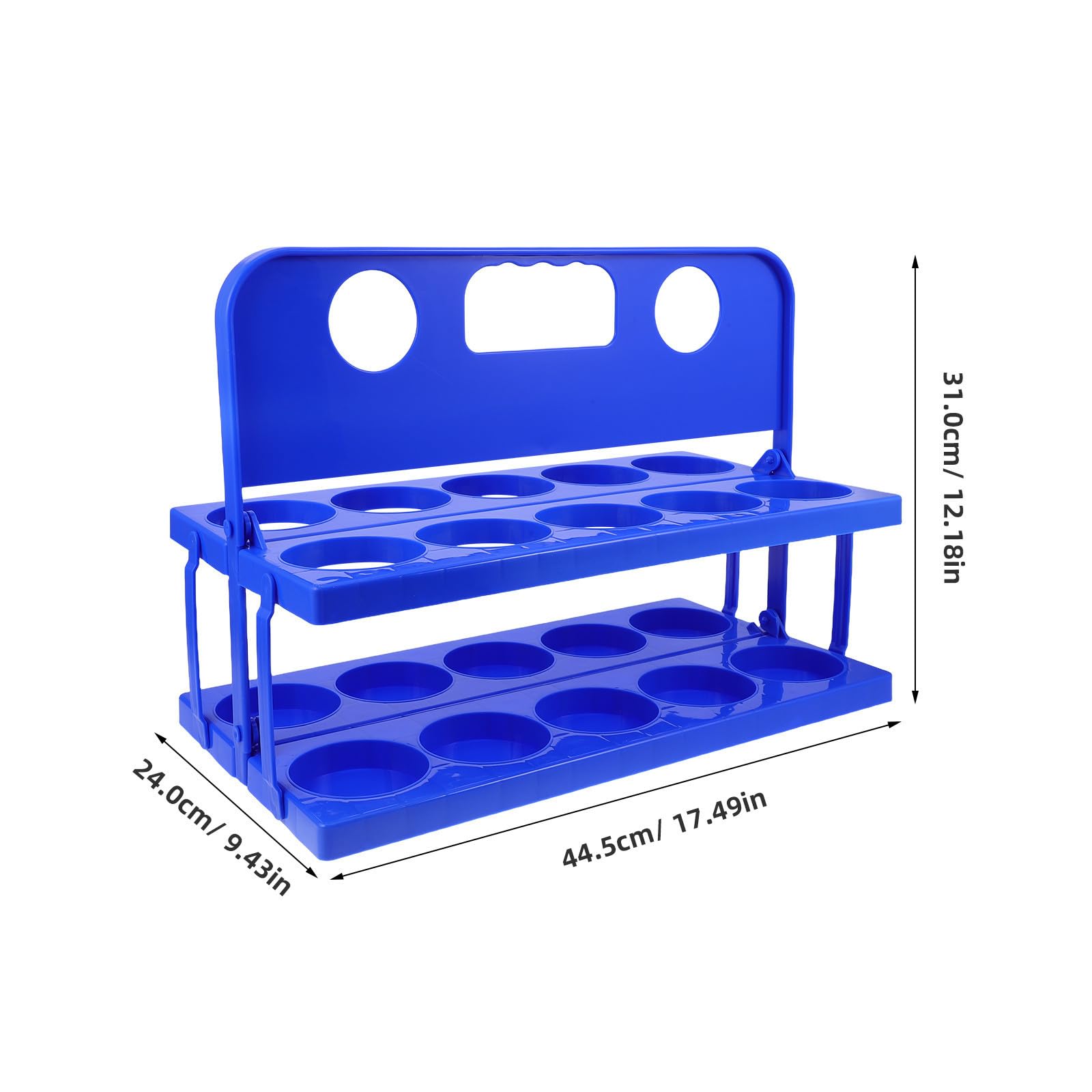Porte-Gourde Pliable Portable Bleu avec 10 Compartiments et Base Stable pour Séances D'entraînement en Groupe et Voyages
