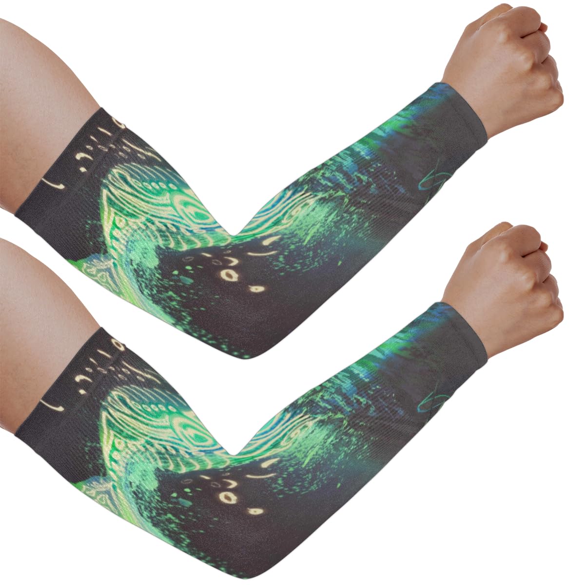 Eativisa Gardening Sleeves for Women Men Arm Sleeves Big Fish Anti-Slip Defense Sun Protection Sleeves Breathable UV Cooling Farmer Sleeves Cover Arms for Sport Outdoor Running