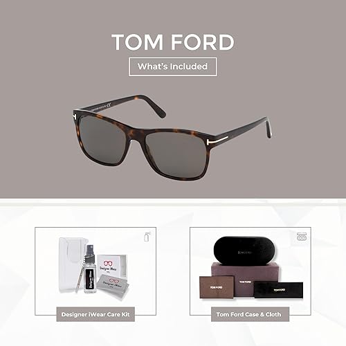 Miniatura 2 de Tom Ford FT0698 Giulio - Gafas de sol cuadradas para hombre + paquete con kit de cuidado de gafas de diseñador iWear