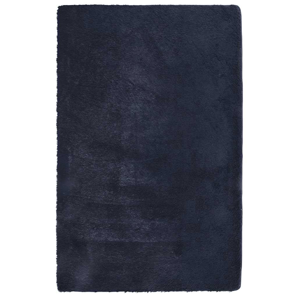 Tapis Shaggy bleu marine NAVARRA 130x200 pour salon et bureau