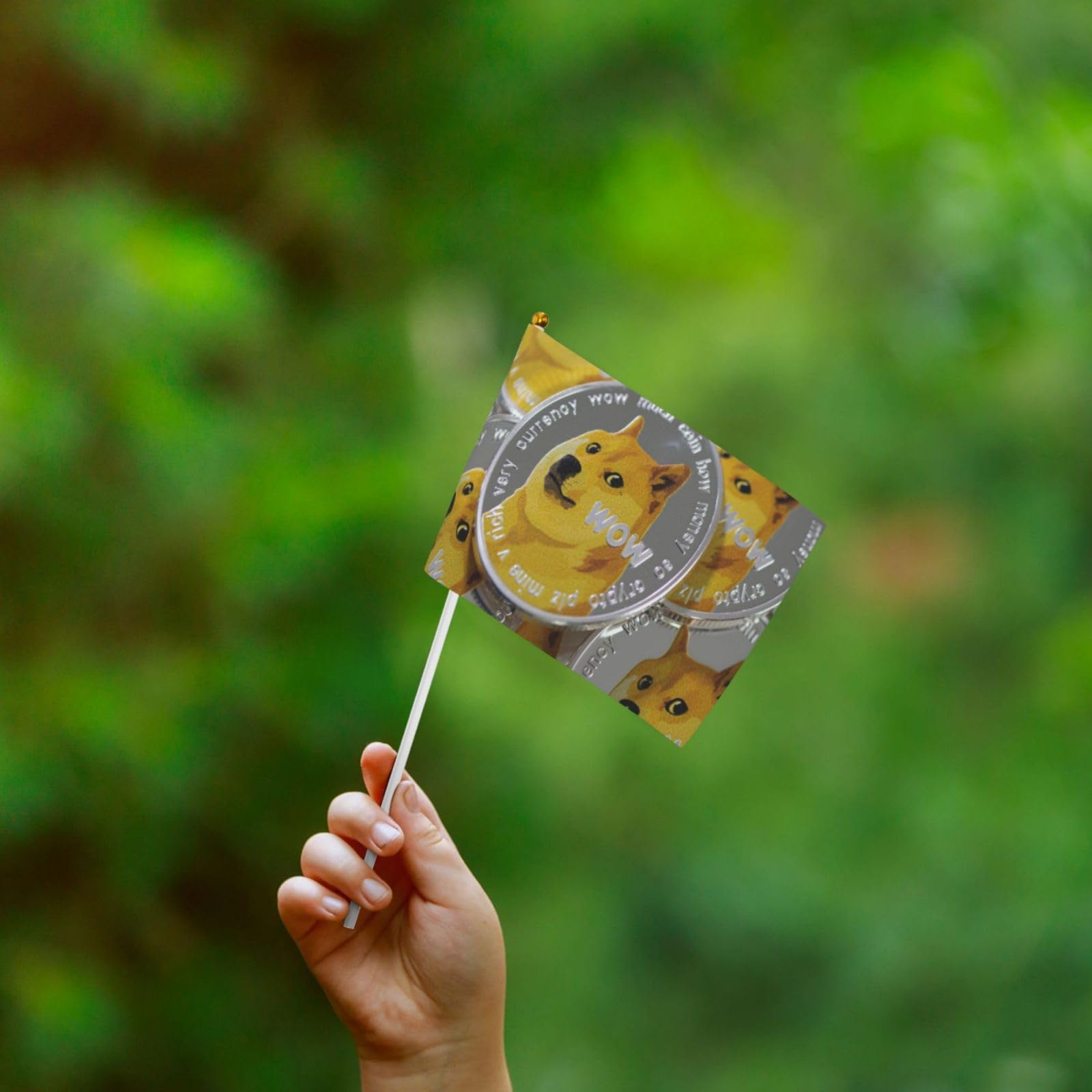 Amazon.com : 6-Pack Dog-Dogecoin-Shiba-Inu Double-Print Hand Waving Flag,  5.5x8.2in Mini Handheld Flag For Events And Celebrations : Patio, Lawn &  Garden