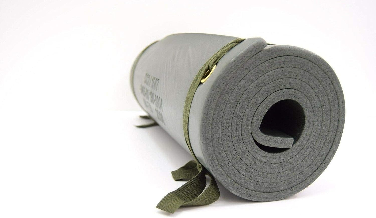 Tapis de couchage en mousse léger et imperméable avec attaches en toile - Compact toutes saisons - Coussin isolant thermique 5 saisons - 190 x 50 cm - Gris - Idéal pour la randonnée en plein air