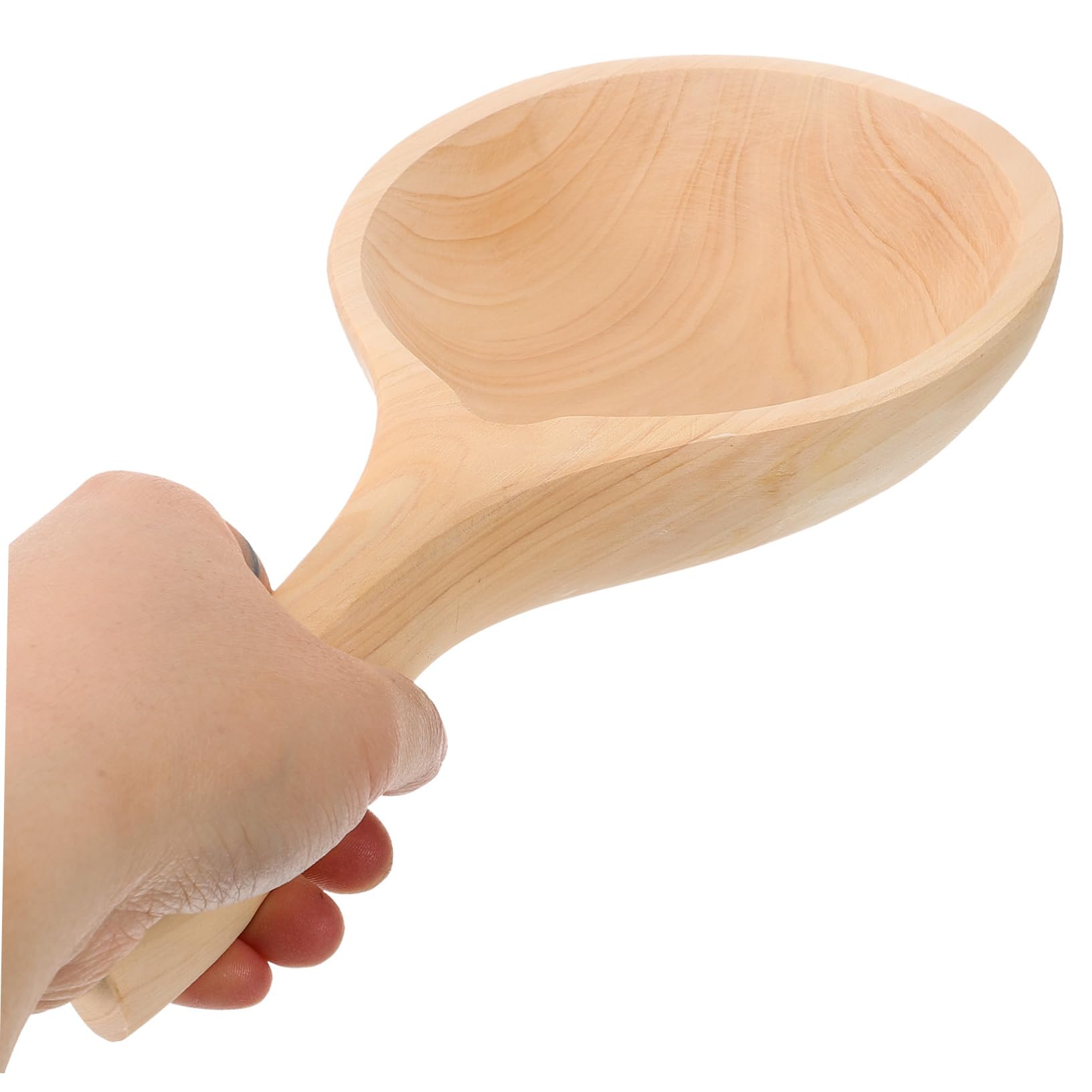 Cucharón de Madera para Agua y Arroz, Diseño Único Beige | Uso en Cocina y Cantina, Acabado Artesanal, Formato Práctico y Ergonómico