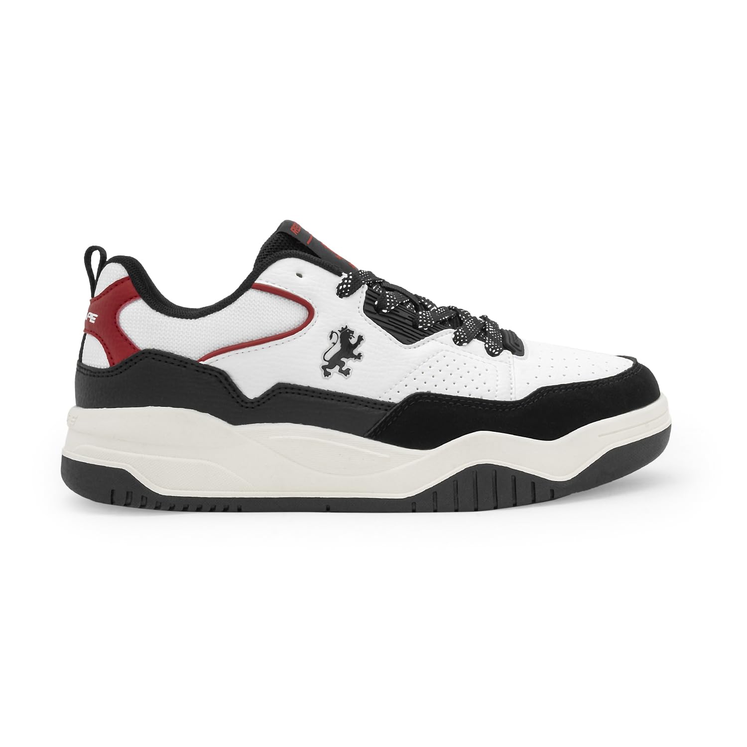 red tape Men's Sneakers White Black Pu Round Toe Lace-Up-picture-47