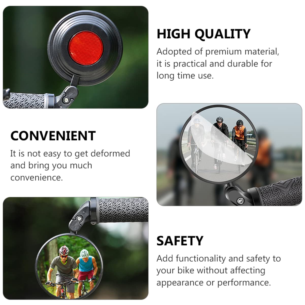 GRIRIW 1Pc Bike Rearview Mirror Folding Convex Handlebar Reflector for Enhanced Safety and Easy Installation Various Bike Models