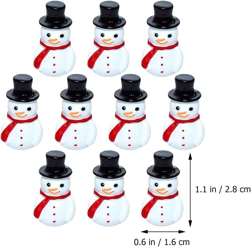 LUOZZY 30 Pcs Mini Snowman Figurines Christmas Miniature Snowman with Hat and Scarf Mini Resin Snowman Statue Micro Landscape Ornaments Fairy Garden Dollhouse Decoration - Image 2