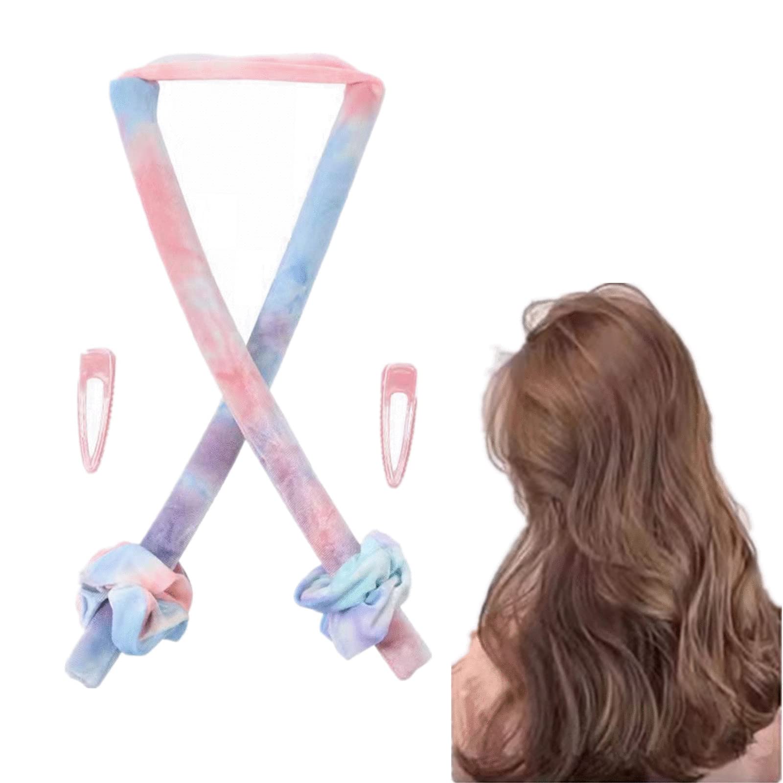 Velvet Heatless Curling Rod Heat-Free Curling Ribbon with Hair Loop and Claw Clip Multi-Color Optional Lazy Curling Iron