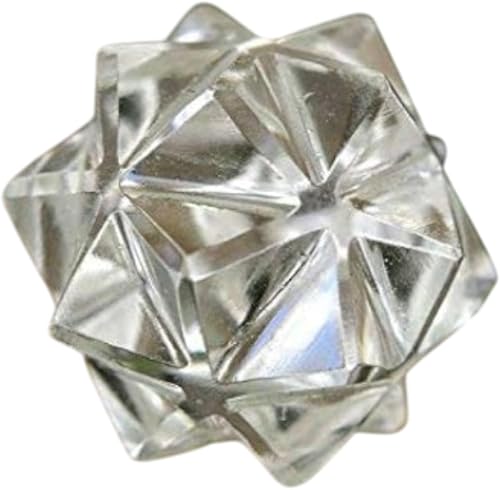 Jet - Cristal de 20 puntos de cuarzo Merkaba Star Chakra Platónico Curación Reiki Potencia Brasileña Peso aproximado 0.18-0.25 oz