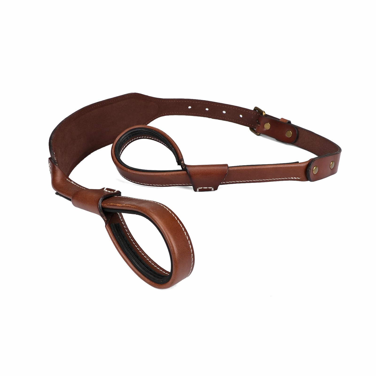 TOURBON Leather No Drill Rifle Sling Adjustable Gun Strap Non-Swivel Shotgun Sling for Hunting Shooting