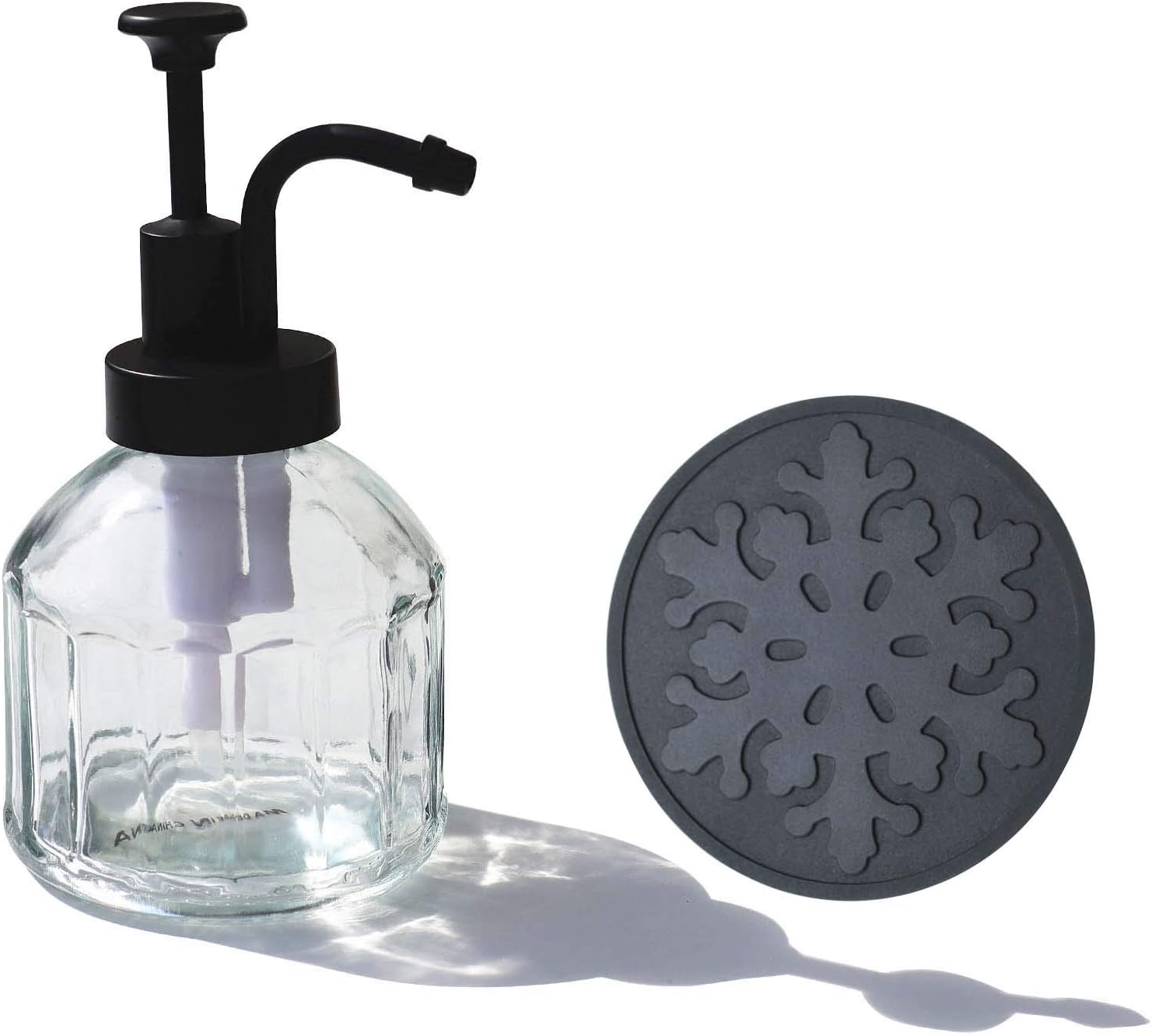 8 Oz Clear Soap Dispenser Glass Jar Vintage and Elegant