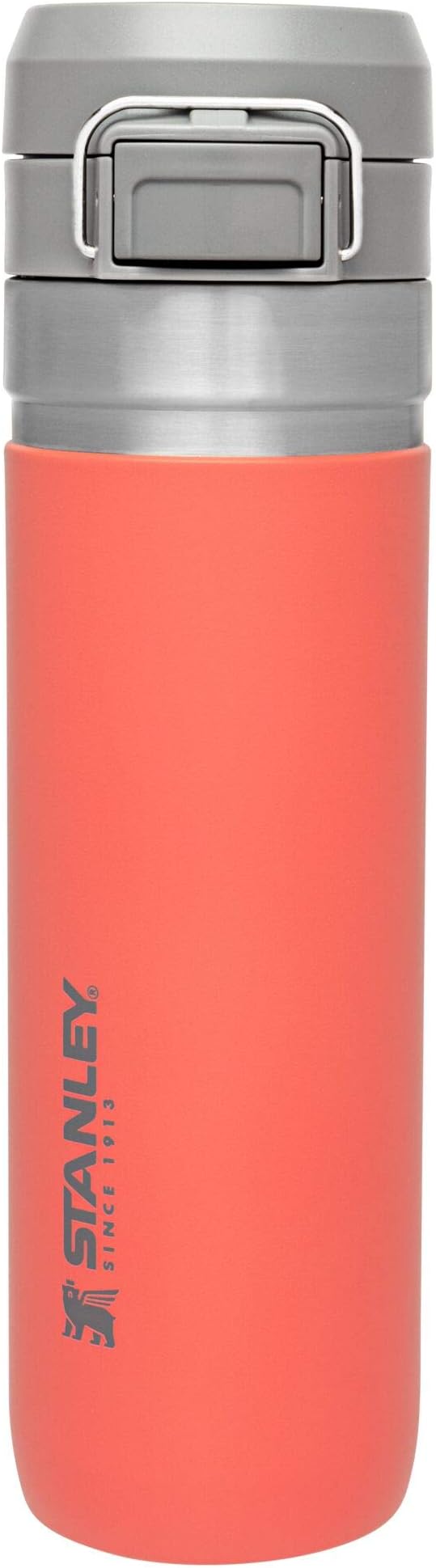 Quick Flip GO Water Bottle 24 oz | Push Button Lid | Leakproof and Packable for Travel and Sports | Insulated Stainless Steel | BPA-Free | Guava