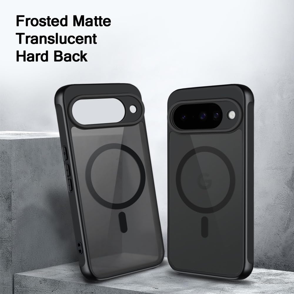 TheGiftKart Hybrid Matte Frosted Translucent Back Cover Case for Pixel 10 Compatible with MagSafe | Shockproof Design | Camera Protection Module | Hard Case Cover (PC & TPU, Frost Black) — Amazon image 4