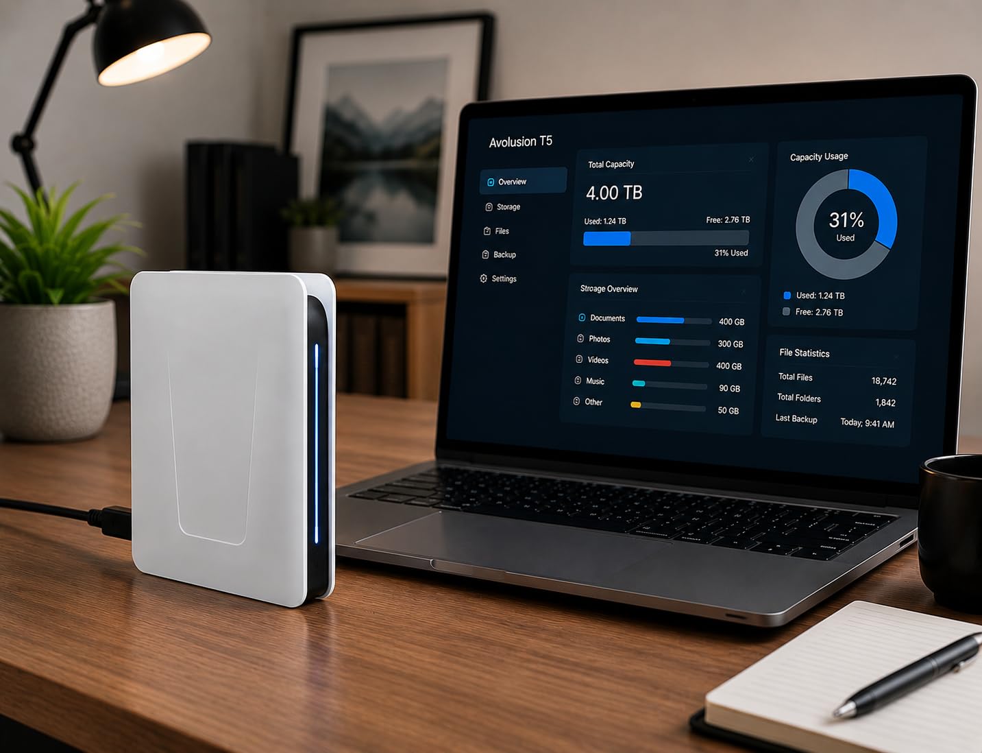 Avolusion PRO-T5 Disque dur externe USB 3.0 pour Windows et Mac OS Blanc 4 To