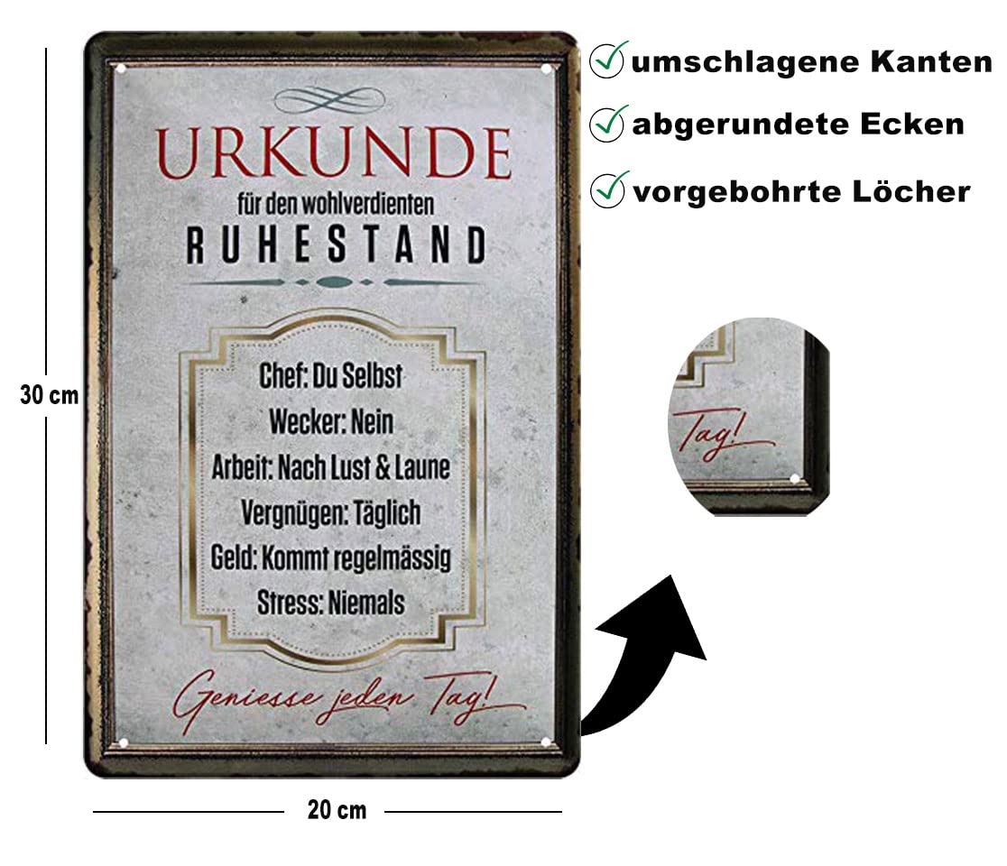 FEMER Targa in metallo con scritta in lingua tedesca Schokolade hat wenige Vitamine, 27 x 10 cm
