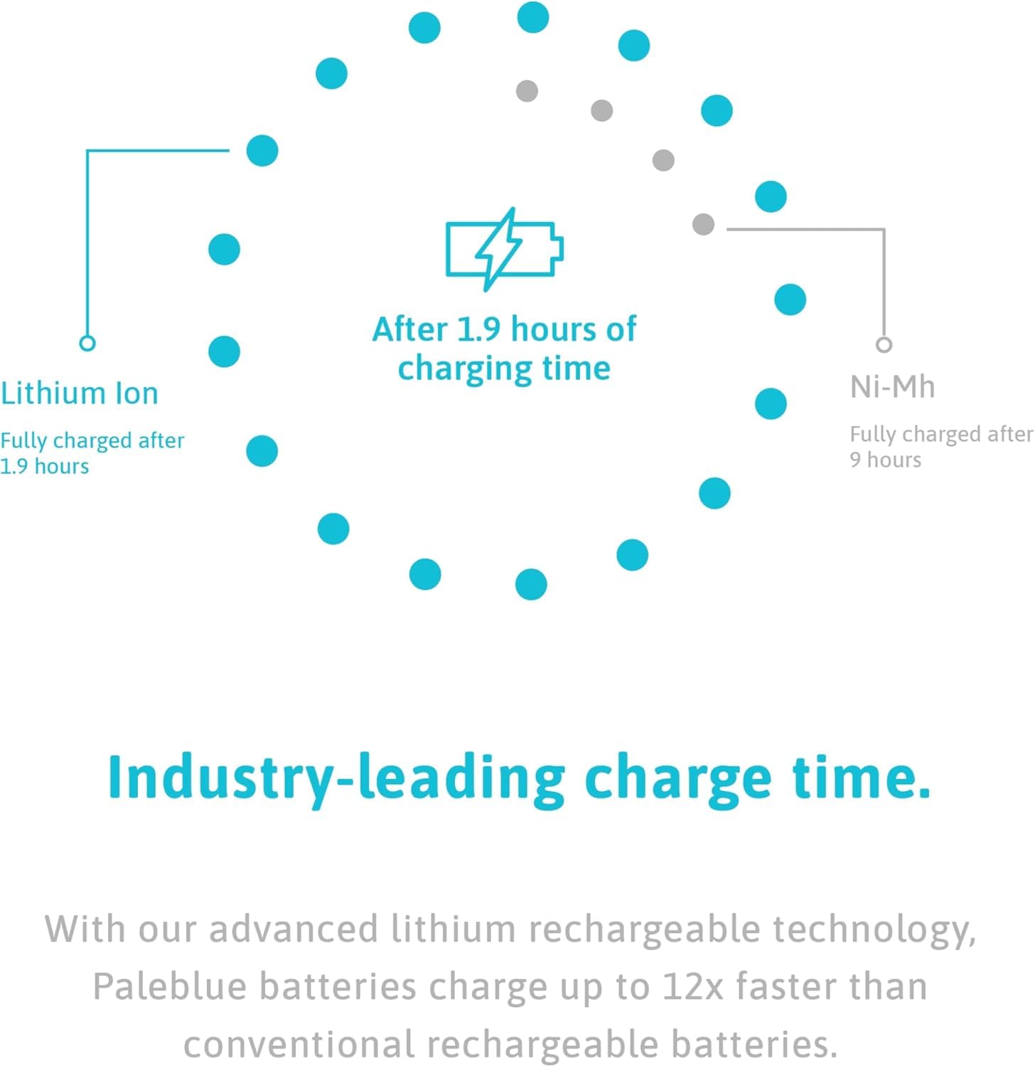Piles Rechargeables USB-C PALEBLUE AA LR06 HR06