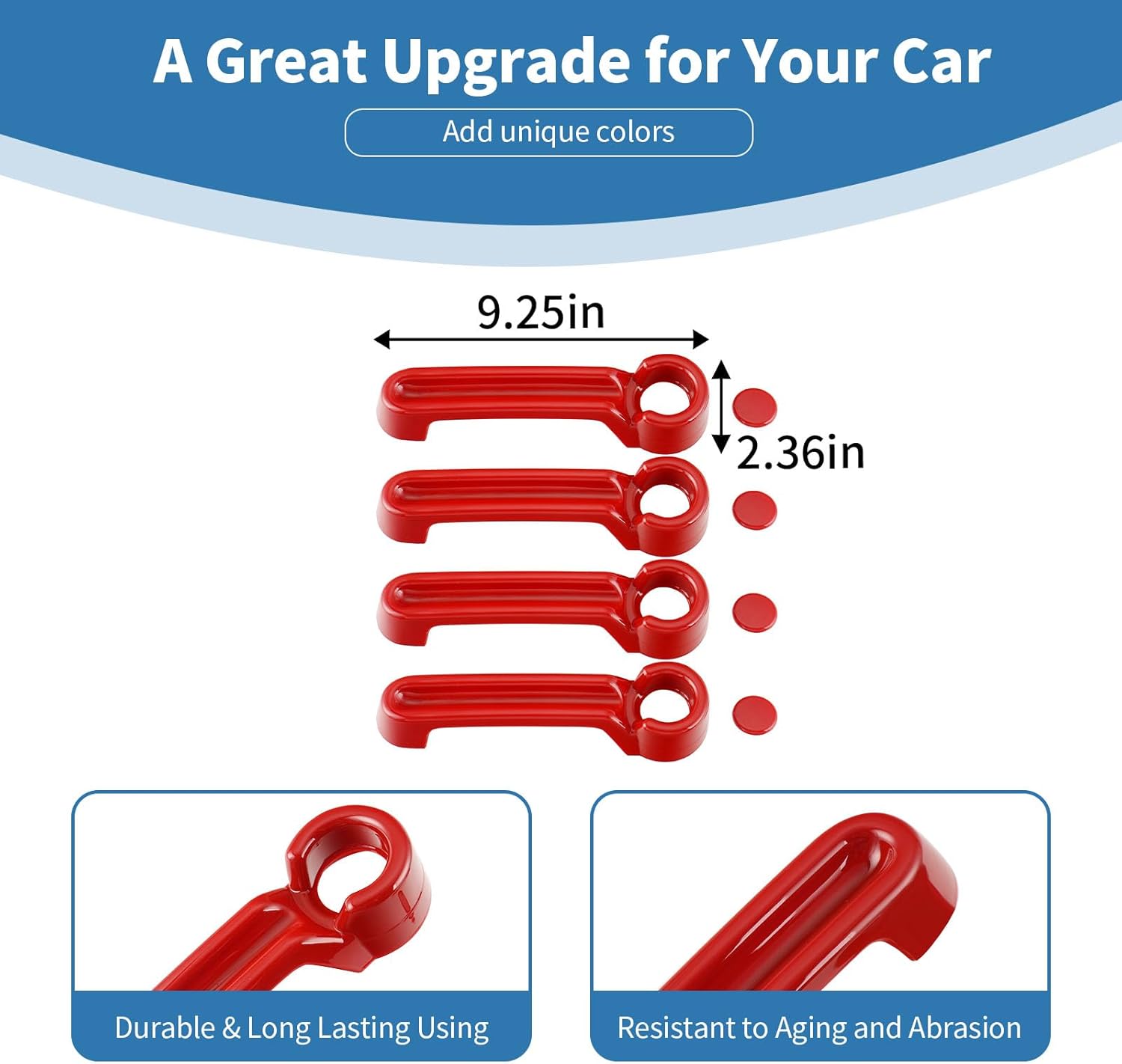 for Nitro Door Handle Cover Trim for Dodge Nitro 2007-2012 for Jeep Liberty 2007-2012 Red Exterior Accessories 4pcs