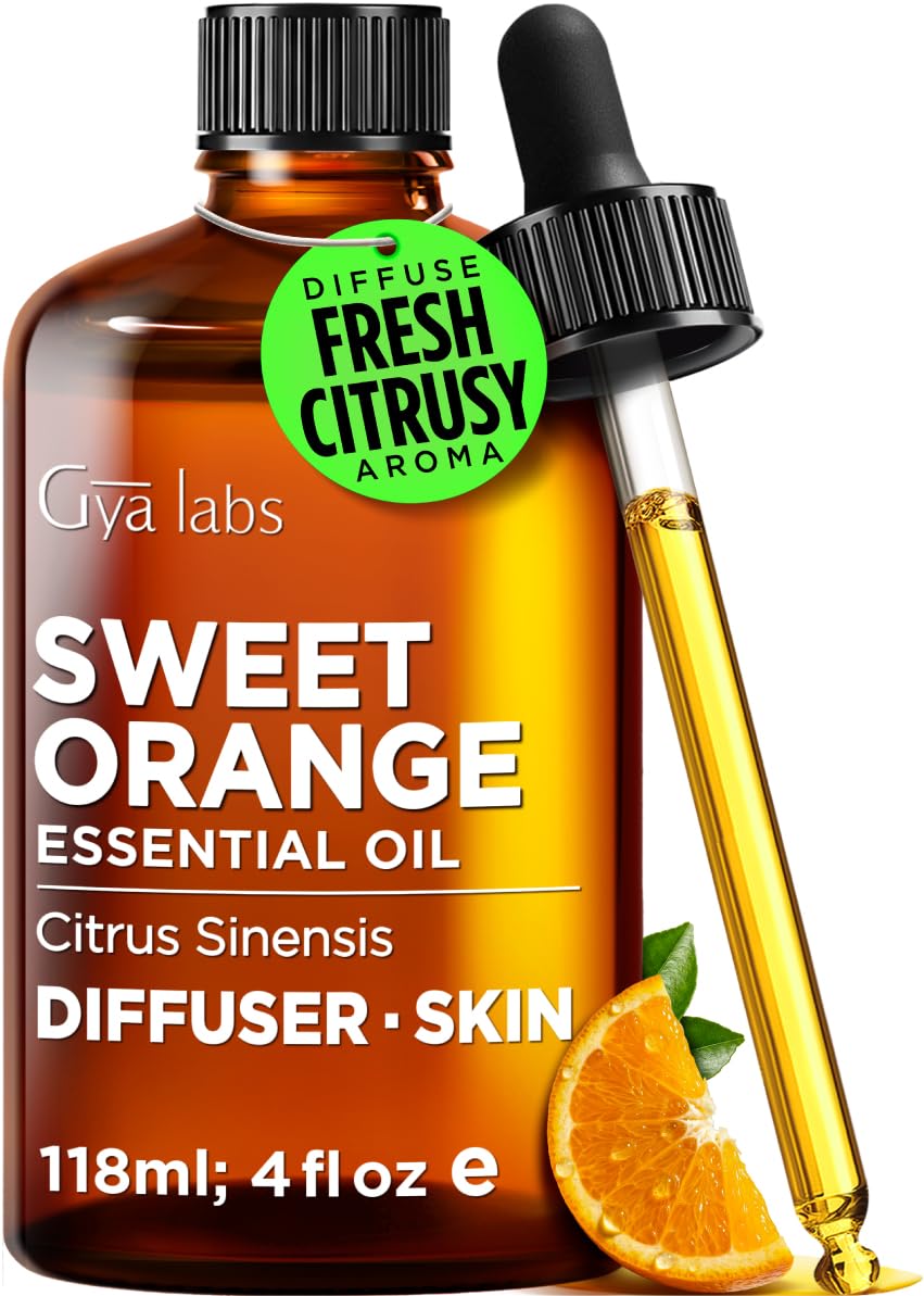 Sweet Orange Essential Oil for Skin, Hair &amp; Diffuser - 4 Fl Oz