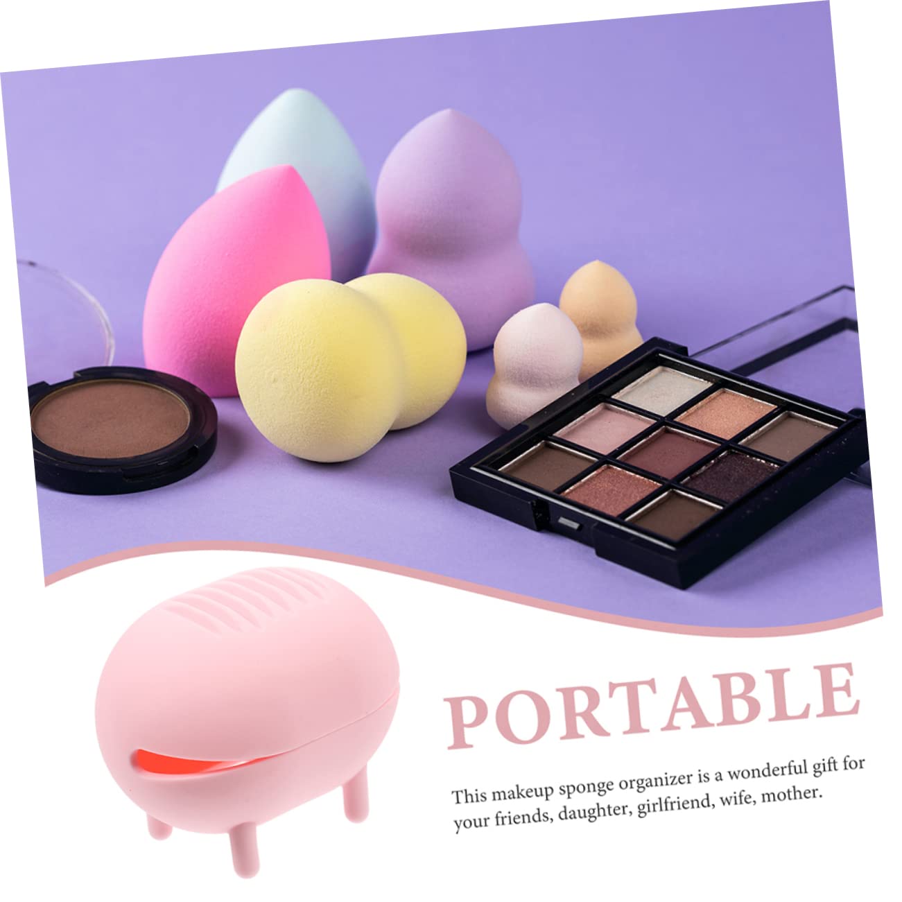 FRCOLOR 4 juegos de herramientas de belleza de silicona para secar esponjas de belleza, esponjas de maquillaje, esponja de maquillaje, estuche de viaje, cepillo de maquillaje, caja de esponja, sello