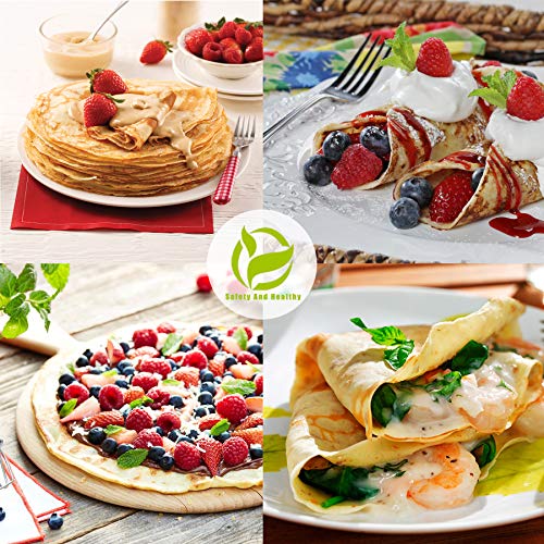 Prowithlin Conjunto de espátula e espátula de crepe de 4 peças, feito de madeira de faia 100% natura