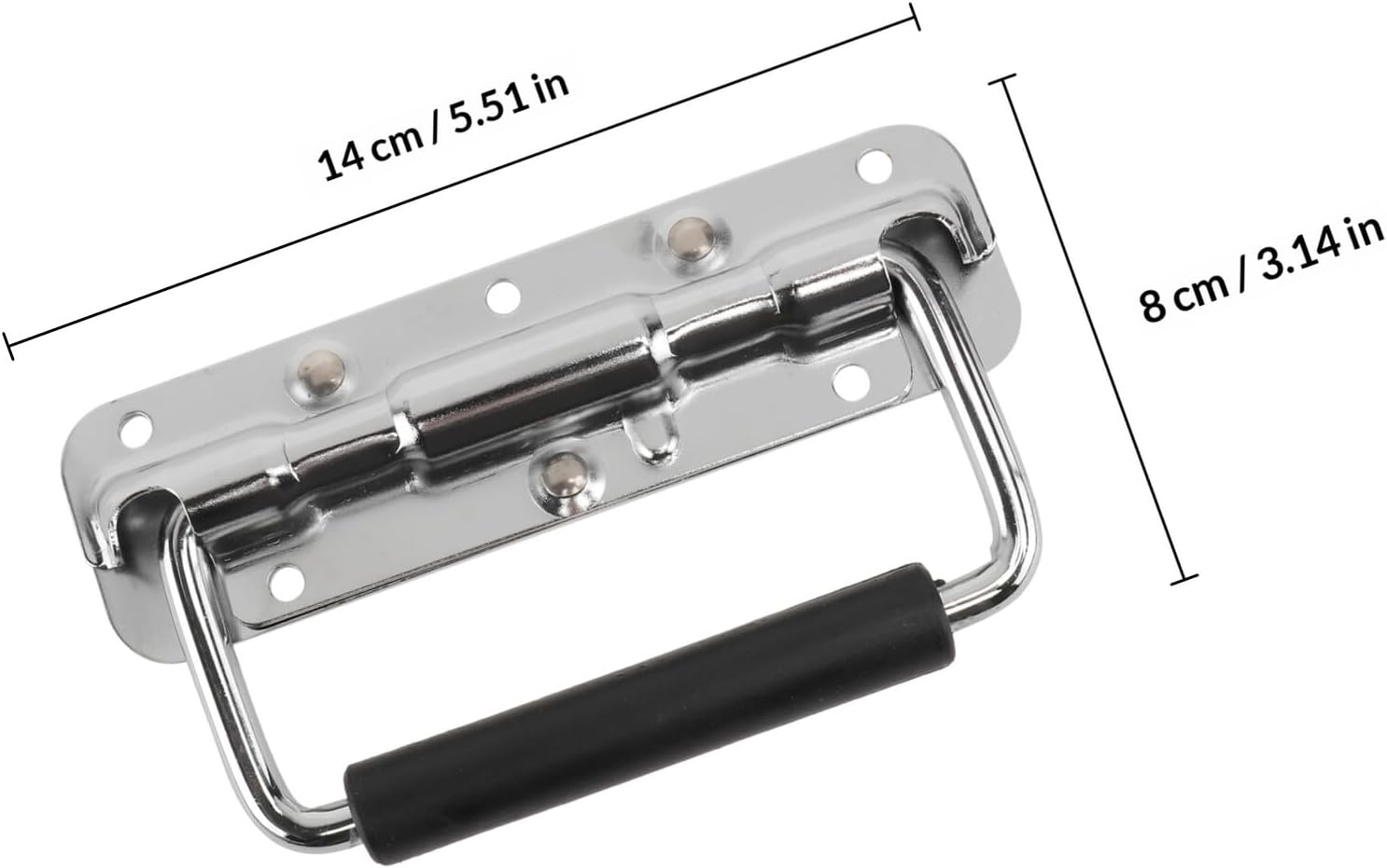 2pcs Chrome Plated Spring Loaded Folding Flight Case Handles 140x80x43mm Cover-Free Tool and Instrument Case Accessories for Storage