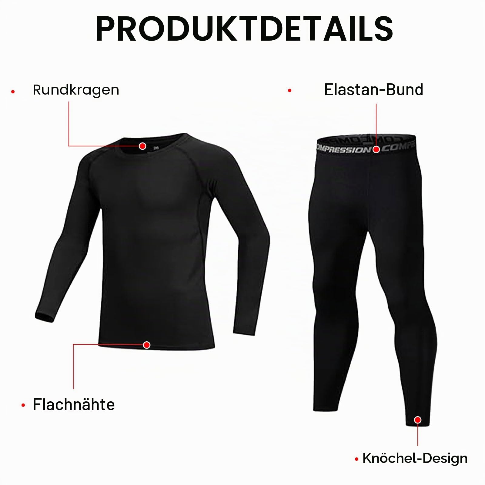 Thermounterwäsche-Set für Kinder, mit Filz gefüttert, Winter, warm, für Mädchen und Jungen, Unterziehshirt und Leggings, Thermounterwäsche-Set für Kinder, zum Skifahren, Radfahren und