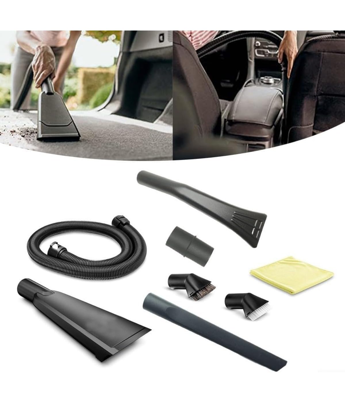Auto-Innenreinigungsset, mit 1,5 m Verlängerungsschlauch, extra langer Fugendüse, Autodüse, Saugbürste, Gründliche Reinigung, 1 set (8-piece)
