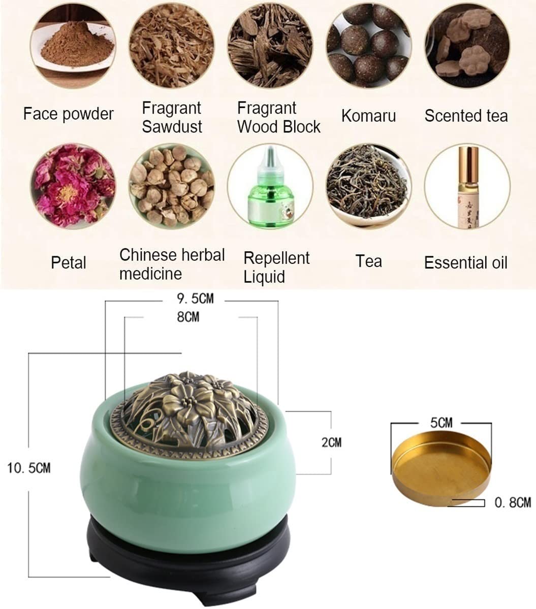 Keramische Elektrische Wierookbrander, Elektrische Wierookhouders, Elektronische Aromatherapie Wierookbrander, Home Office Yoga Beauty Elektronische Wierookpoeder Wierookvat (Color : Color 1